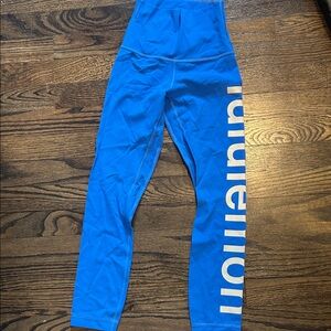 lululemon athletica Blue Leggings with logo on leg 💙